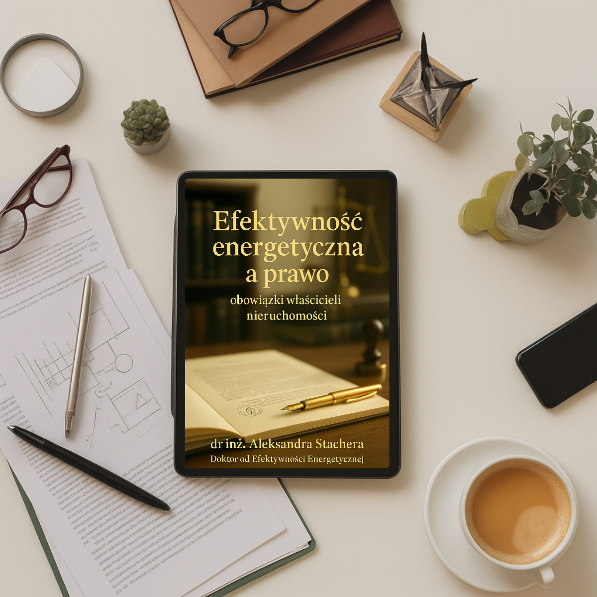 Grafika sklepu przedstawiająca ebook Efektywność energetyczna a prawo – obowiązki właścicieli nieruchomości autorstwa dr inż. Aleksandry Stachery