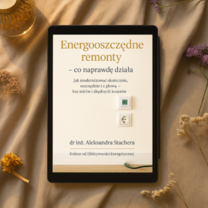 Obrazek ebooka Energooszczędne remonty – co naprawdę działa wyświetlany na tablecie w aranżacji wnętrza